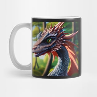 Blue Scaled Jungle Dragon with Red Fins Mug